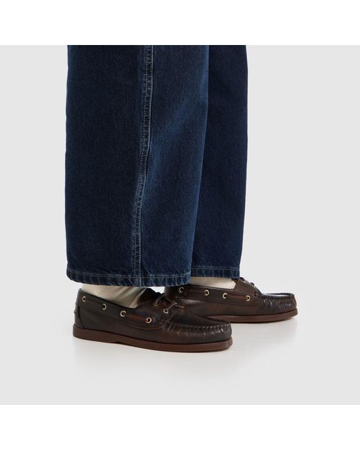 Schuh Brown Luton Leather Boat Flats