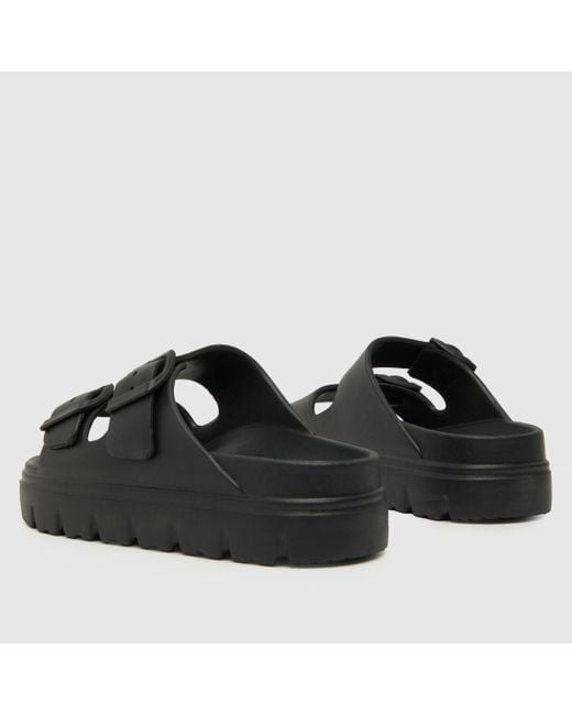 Schuh Black Tilda Double Strap Footbed Sandals In