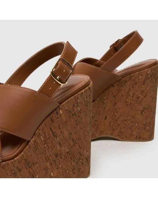 Schuh Brown Valentina Cork Wedge Sandals
