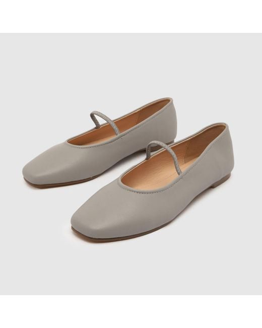 Schuh Gray Louella Mary Jane Ballerina Flat Shoes In