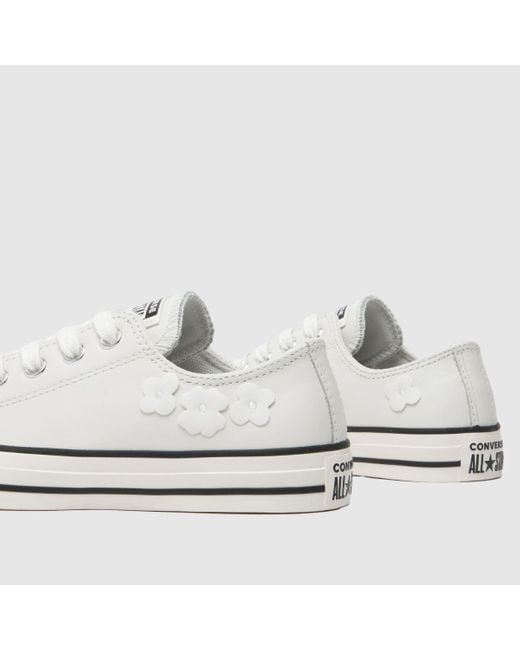 Converse White All Star Ox 3D Flowers Trainers