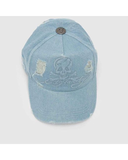 Ed Hardy Blue Denim Embossed Cap