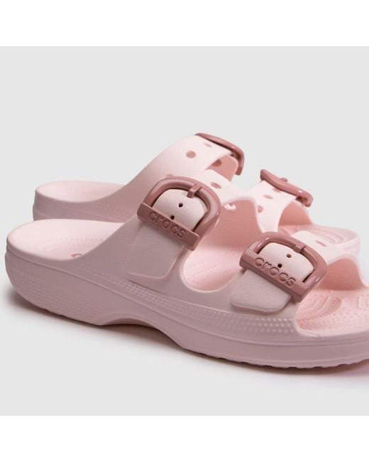 CROCSTM Pink Saturday Enamel Buckle Sandals
