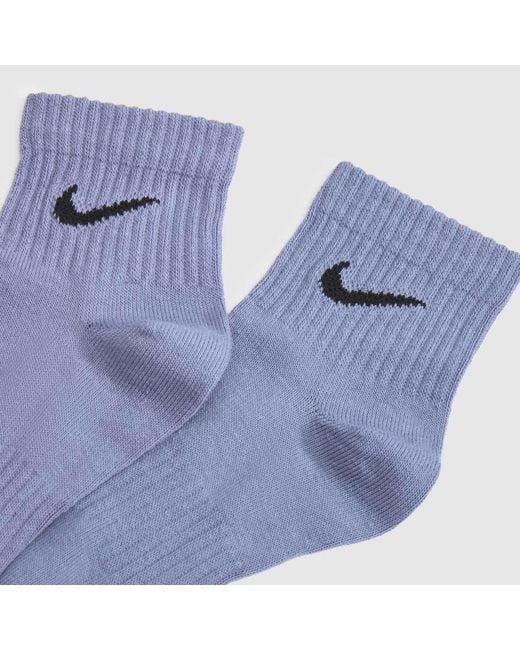 Nike Blue Everyday Ankle Sock 3 Pack