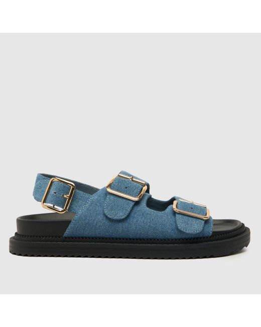 Schuh Blue Talbot Double Buckle Sandals In