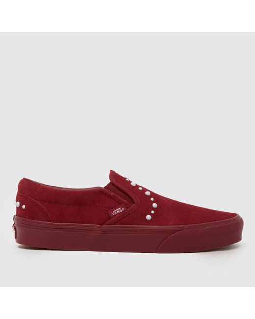 Vans Red Classic Slip On Trainers