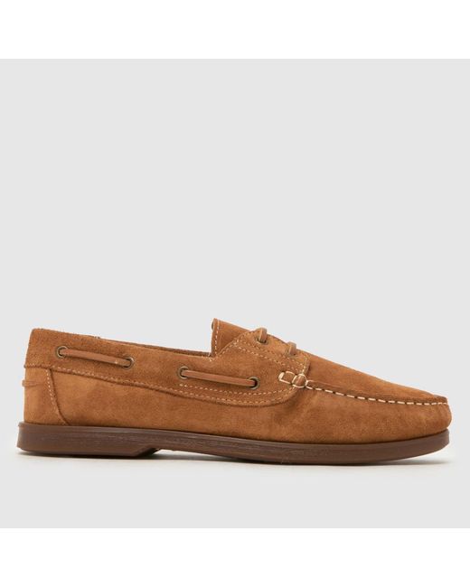 Schuh Brown Patient Suede Boat Shoes for men