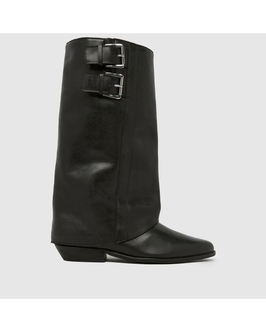 Schuh Black Dawn Leather Skirt Boots