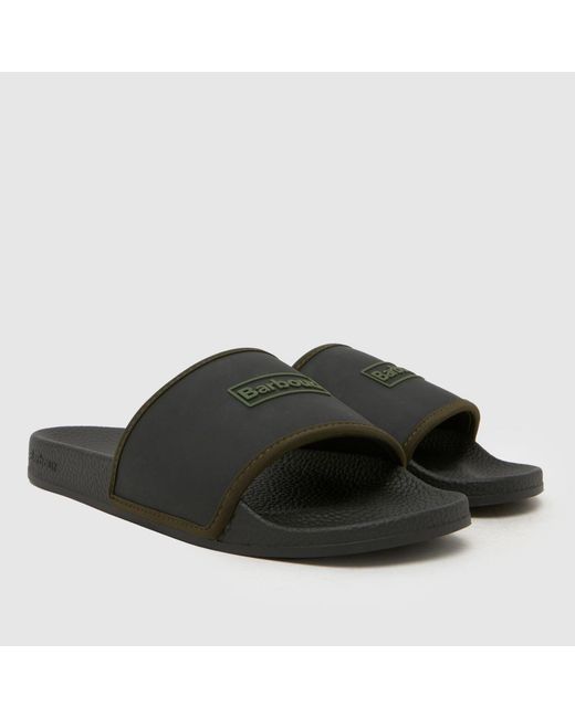 Barbour Black Cresswell Slider Sandals for men