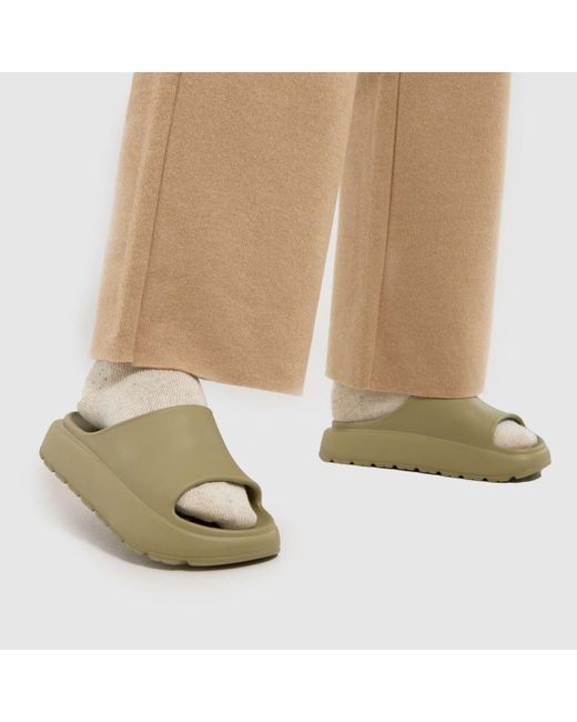 Schuh Green Tatia Footbed Slider Sandals In