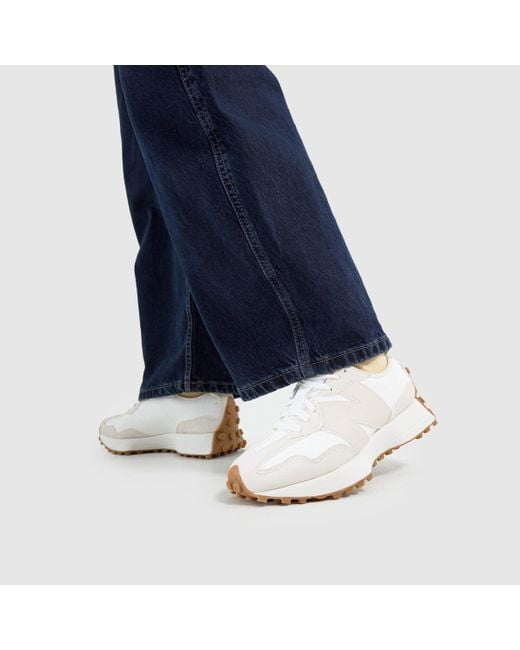 New Balance White 327 Trainers