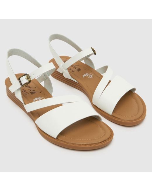 Blowfish White Arrow Sandals