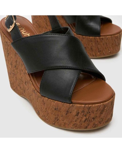 Schuh Brown Valentina Cork Wedge Sandals