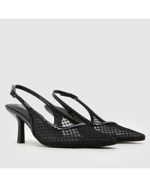 Schuh Black Selene Slingback Point Court High Heels