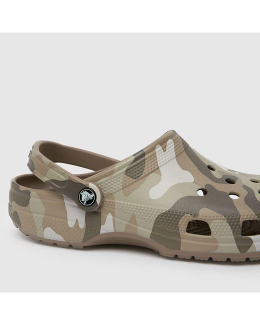 CROCSTM Gray Classic Graphic Clog Sandals In for men