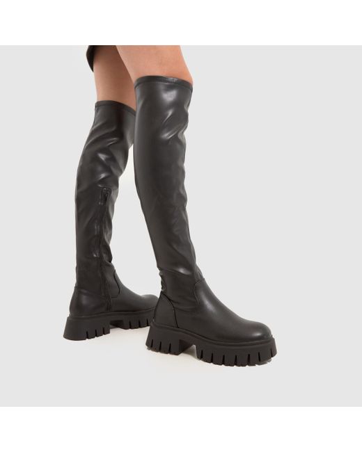 Schuh Black Ladies Danica Stretch Knee Boots