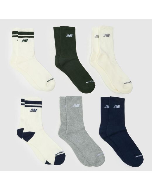 New Balance Blue Mid Calf Sock 6 Pack
