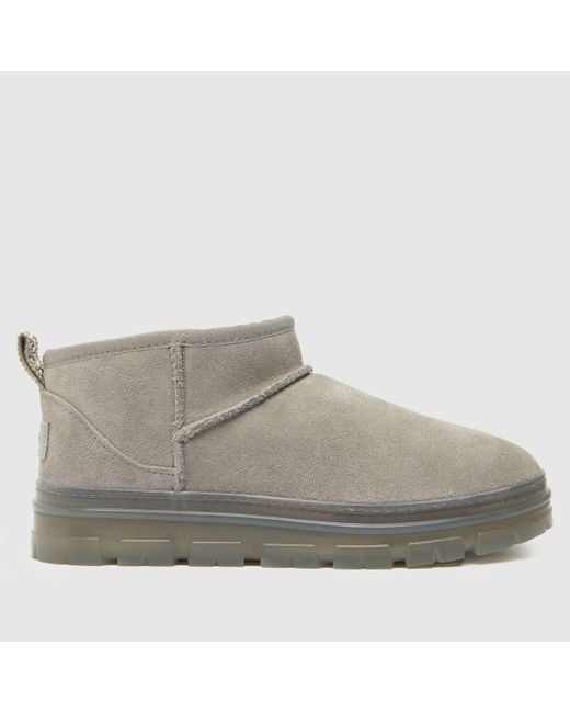 Ugg Gray Classic Ultra Mini Clear Boots In