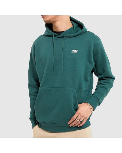 New Balance Green Sport Essentials Fleece Hoodie In for men