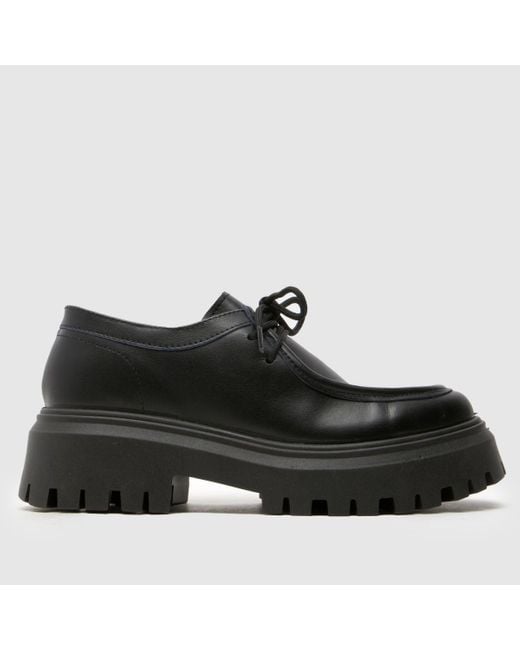Schuh Black Lyrica Leather Shoe Flats