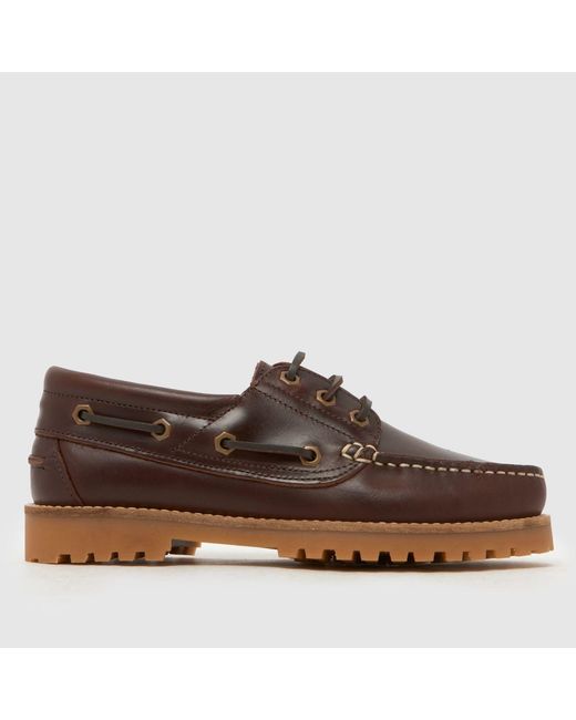 Schuh Brown Lovington Leather Boat Flats
