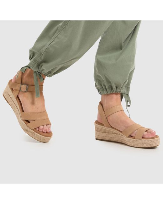 TOMS Natural Audrey Wedge Sandals In
