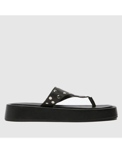 Schuh Black Toryn Platform Toe Post Sandals