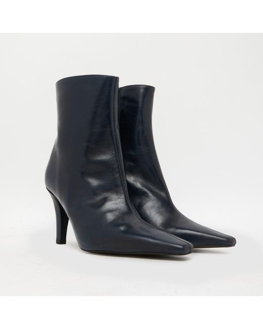 Schuh Blue Brunelle Leather Heeled Boot Boots