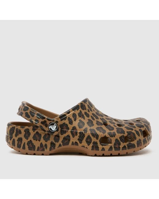 CROCSTM Brown Classic Leopard Clog Sandals
