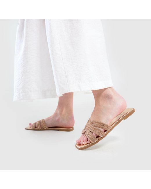 SIMMI Brown Corie Bling Sandals