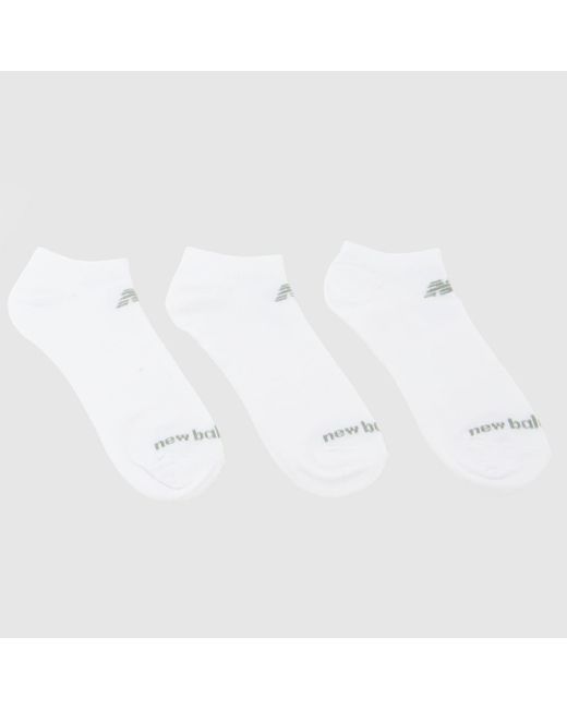 New Balance White Performance No Show Socks 3 Pack