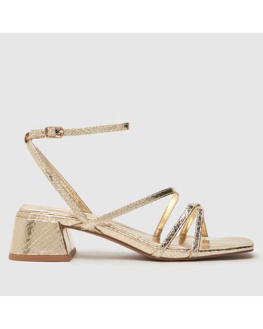 Schuh Metallic Sander Strappy Block Sandals