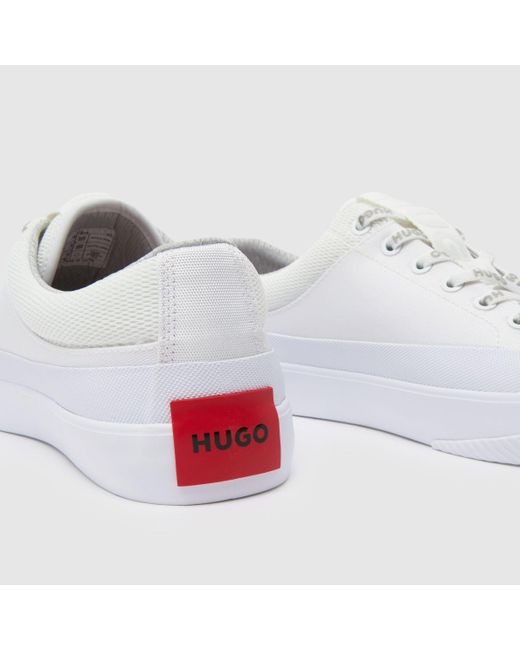 HUGO White Dyer Tennis Trainers In for men