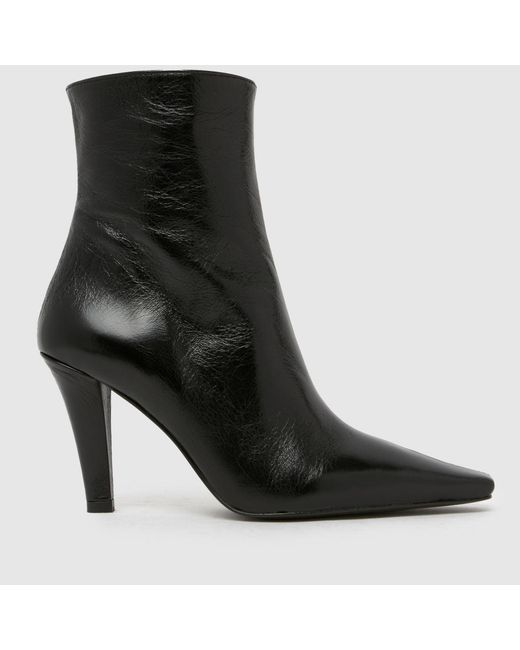 Schuh Black Brunelle Leather Heeled Boot Boots