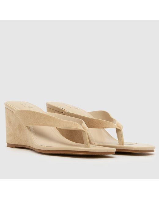 SIMMI Natural Jules Wedge High Heels