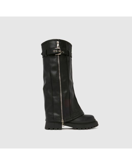 SIMMI Black Kylian Fold Over Zip Boots