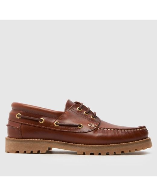 Schuh Brown Princeton Leather Boat Shoes for men