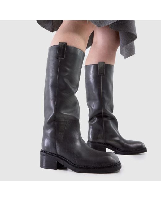 Schuh Black Doria Leather Knee High Boots