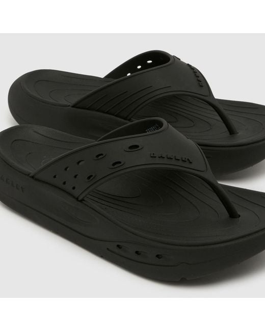 Oakley Black Studio Flip Flop Sandals for men