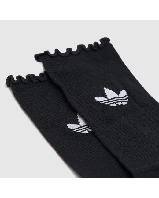 Adidas Black Ruffle Crew Sock 2 Pack