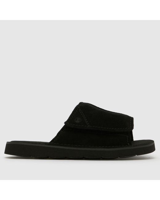 Clarks Black Solsbury Slide Sandals for men