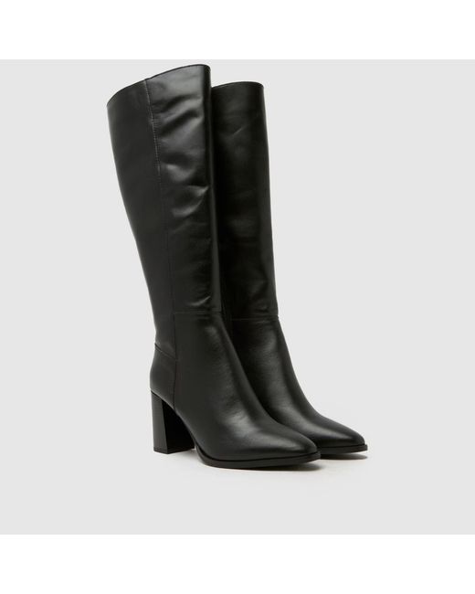 Schuh Black Dami Leather Knee Boots