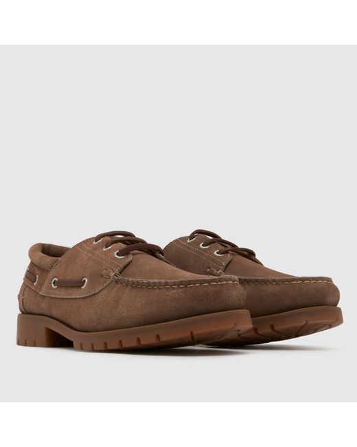 Schuh Brown Paris Suede Boat Shoes for men