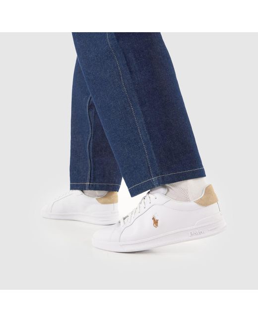 Polo Ralph Lauren White Heritage Court Trainers for men