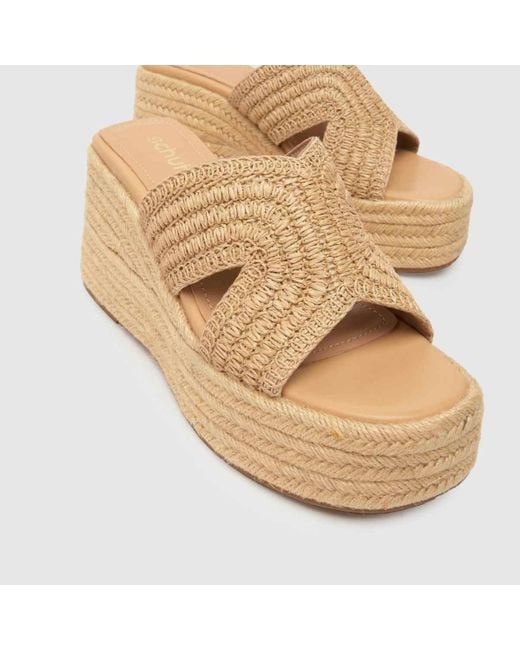 Schuh Natural Valeta Raffia Wedge Sandals