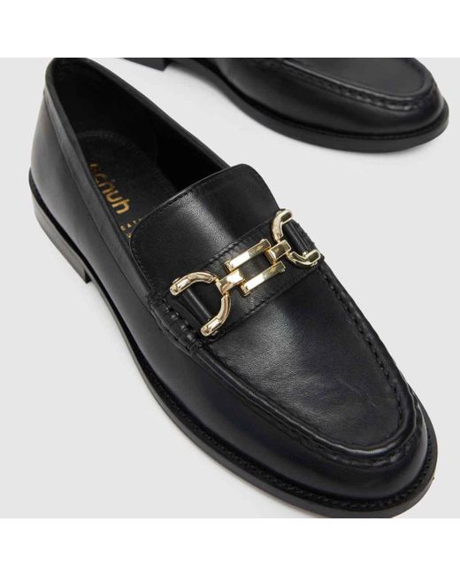 Schuh Black Lassie Leather Snaffle Loafer Flat Shoes In