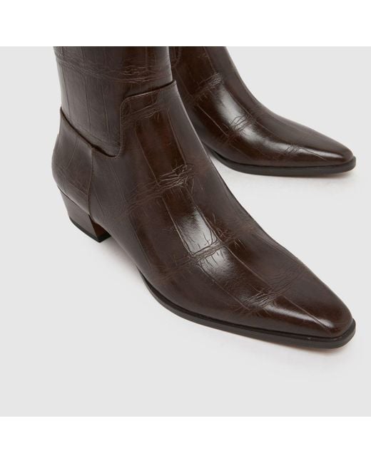 Schuh Brown Carson Croc Pixie Boots