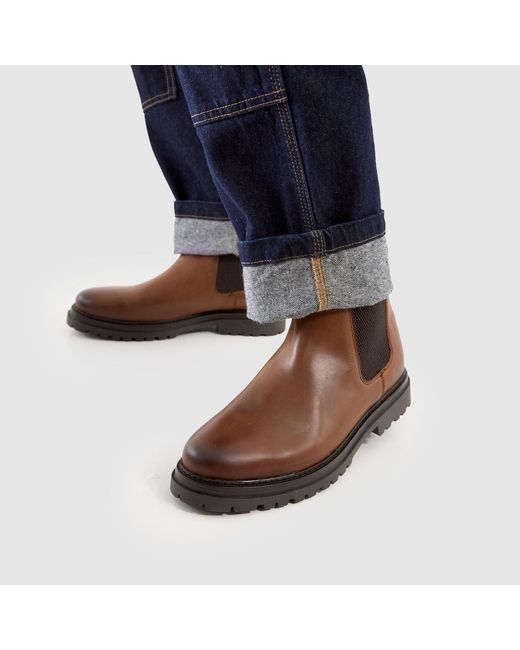 Schuh Brown Dax Leather Chelsea Boots for men