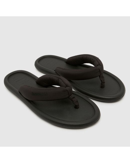 Havaianas Black Maxi Puffed Flip Sandals