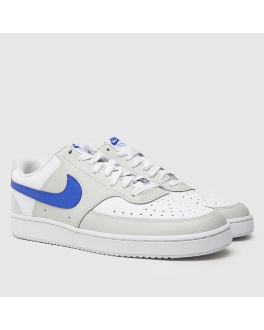 Nike Court Vision Trainers In White & Blue for men